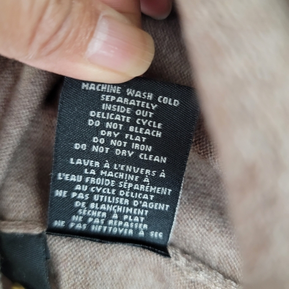 LADY HATHAWAY Women's Brown Wool Blend Button Front Cardigan Size L/G Pockets - Picture 11 of 12